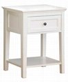 Wooden Modern Small White Side Occasional Table With Drawer