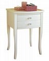 Wooden White Classic Tall Side Table With Drawers
