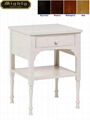 Wooden White One Drawer Slim Modern White Bedside Table