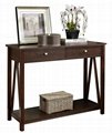 Wooden Accent Two Drawers Hall Entry Table Console