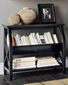 2 Tier Book Holder Slim Living Room Black Console Table