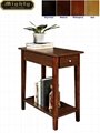 Wooden Walnut One Drawer Living Room Couch Small Side Table