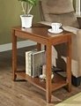 Wooden Espresso wedge modern narrow side table