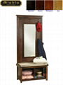 Mirror Hall Tree Entryway Storage Bench With Shoe Storage