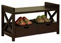 Living Room 2 Drawer Entry Bench With Shoe Storage