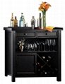 Wooden Black Wine Storage Console Sideboard Buffet Cabinet