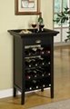 16 Bottles Wine Storage Racks Black Buffet Bar Height Table