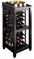 Wooden Black Open Standing Wine Rack Storage