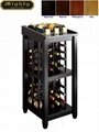 Wooden Black Open Standing Wine Rack Storage