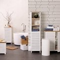 Louvered Style Linen Cabinets Modern Bathroom Vanity