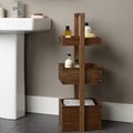 Collection of Slat Wood Toilet Rack Bathroom Furniture