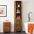 Collection of Slat Wood Toilet Rack Bathroom Furniture