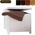 Wooden White Storage Stool Laundry Bin Hamper With Lid