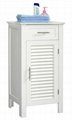 Louvered Door Bathroom Small Linen Storage White Cabinet