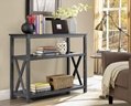 Wooden 2 Tier Charcoal Cheap Console Entry Tables 2