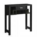 Wooden Squares Ash Black Slim Console Table with Drawer