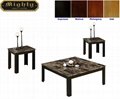 3PCS (1+2) Faux Marble Square Coffee Table