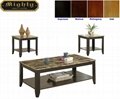 3PCS (1+2) Faux Marble Top Coffee Table Set