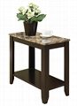 Faux Marble Top Narrow Pedestal Side Table
