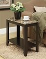 Faux Marble Top Narrow Pedestal Side Table