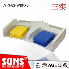 供應SUNS美國三實醫療腳踏FS-82-W系列防水醫用腳踏開關（IPX8)）整體底座