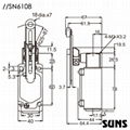 供应SUNS美国三实行程开关SN6108-SP-C安全限位开关金属滚轮摆杆式 2