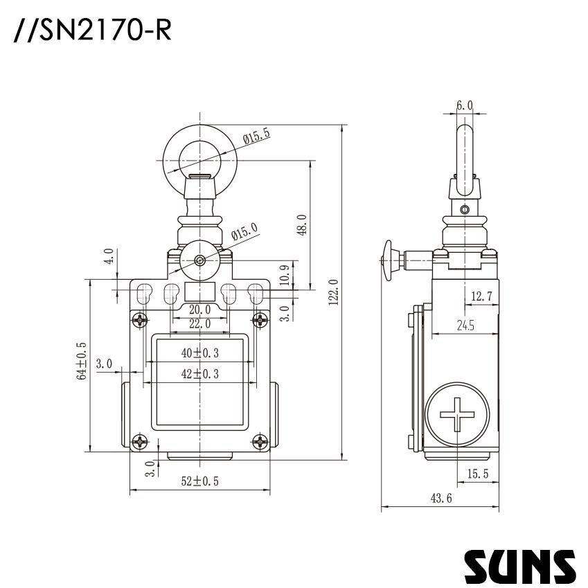 供應手動拉線開關SUNS美國三實SN2170-SL-C-R單向拉繩開關 手動復位 2