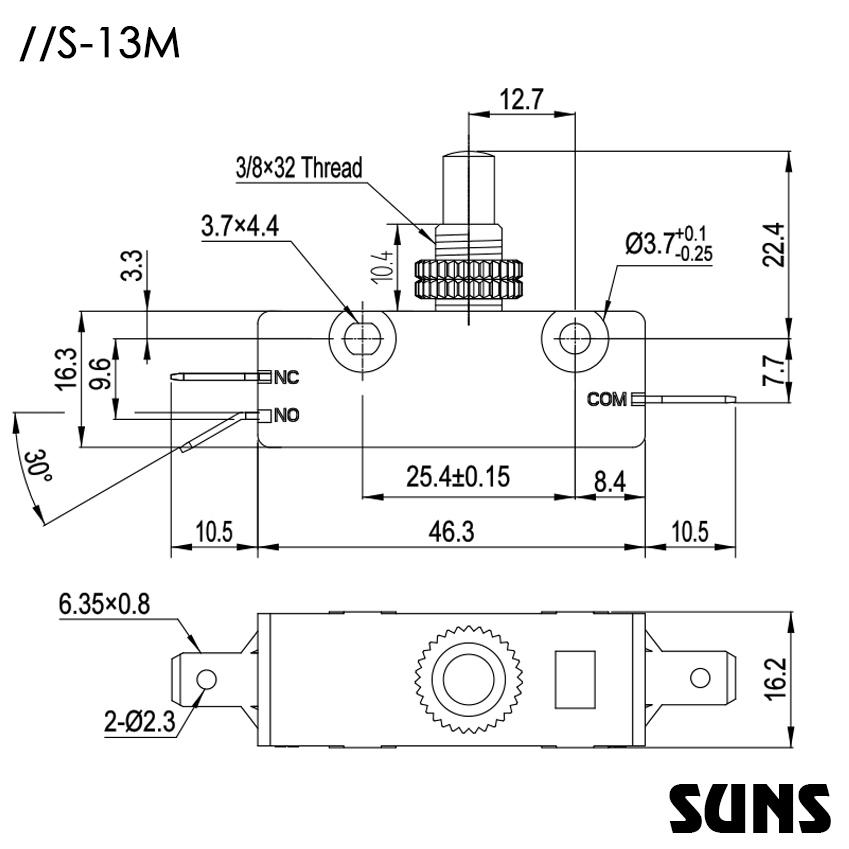 供應SUNS美國三實速動開關S-13M通用型微動開關小型微動開關 2