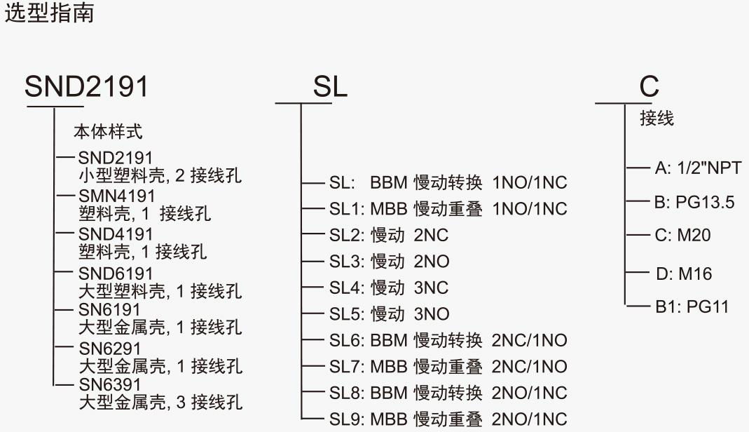 供应SUNS美国三实SND4191-SL-C安全钥匙开关 安全防护门开关 4