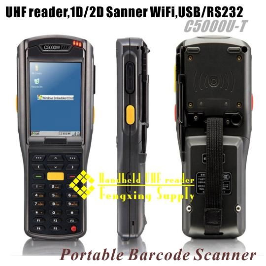 WiFi UHF handheld reader 1D/2D barcode EPC C1, GEN2/ISO18000-6C  