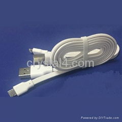 Flat mobile phone charging  and data transfering cable