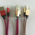 Zebra printing fabric braided phone cable 1