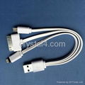 multi functional 3 in 1 cable for iPhone 8 pin, Micro USB 5 pin, iPhone 30 pin