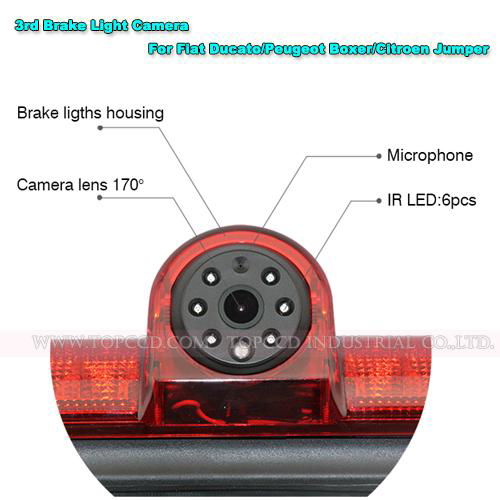 3rd brake light backup camera for Fiat Ducato