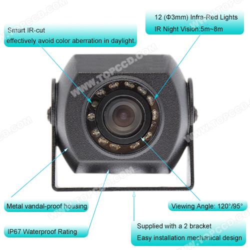 HD 1080P IR Mini Bus and truck backup Rearview camera  3