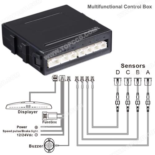 12v Front/Backup Adjustable Car Parking Sensor Kit  2