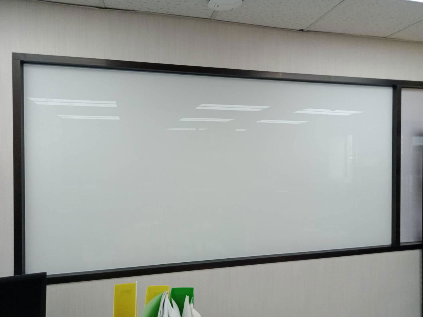 Glass whiteboard order construction installation 2