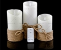 3 Pcs Real Wax candels Yellow Flickering flamless battery led candle 2