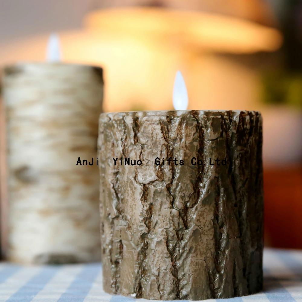 moving wick luminara bark candle wholesale,flicker flame remote control candle 2