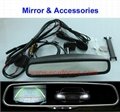 Universal Auto Dim Mirror + 3.5" Parking Rearview Display + Compass&Temperature