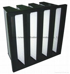 Mini pleated HEPA V Bank Filter/Rigid Pocket Filter with ABS Frame