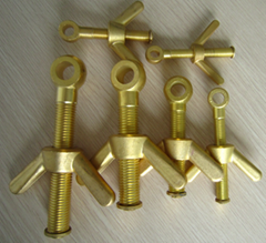 Brass dog bolt with wing nut  Brass butterfly bolt with wing nut fasteners etc