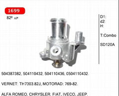 Combo thermostat for ALFA ROMEO, CHR   ER, FIAT, IVECO, JEEP. 504387382, 5041104