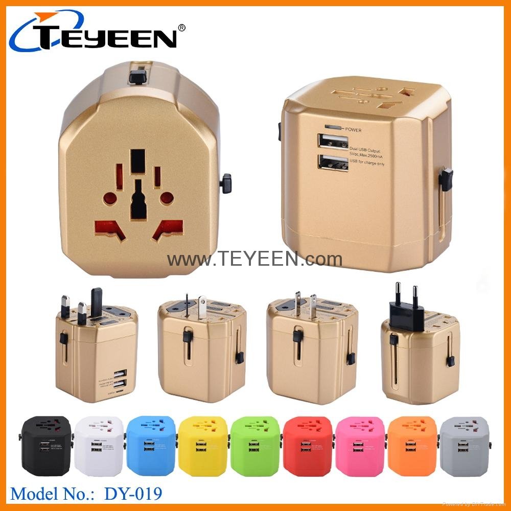 New World Travel Adapter with Dual USB Charger （DY-019）