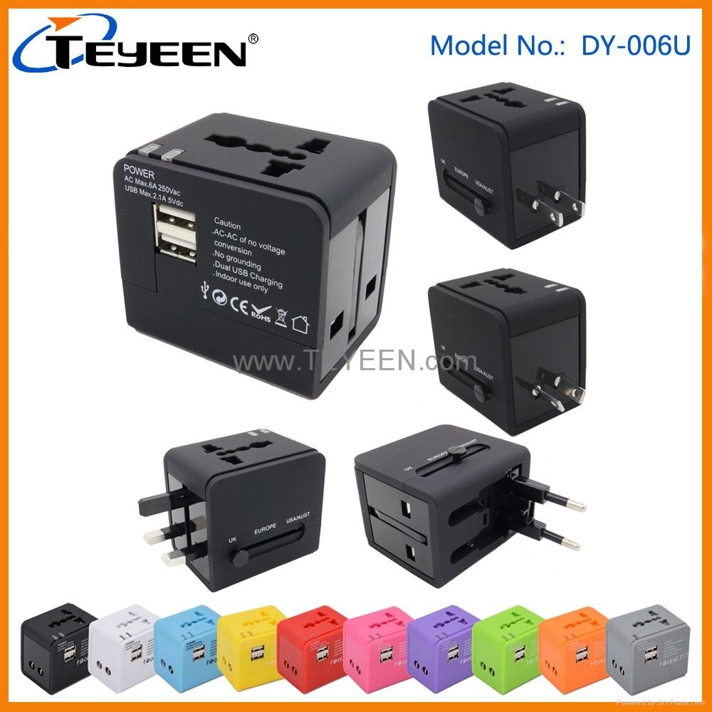 World Travel Adapter with Dual USB (DY-006U) 2