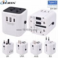 Universal travel adapter with Type C charger