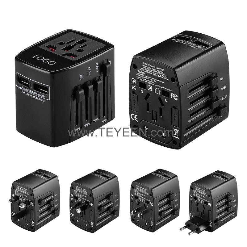 双USB 全球通转换插座 LED 背光logo 2