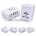 Universal world travel adapter with 3 USB ports and 1 Type-C port