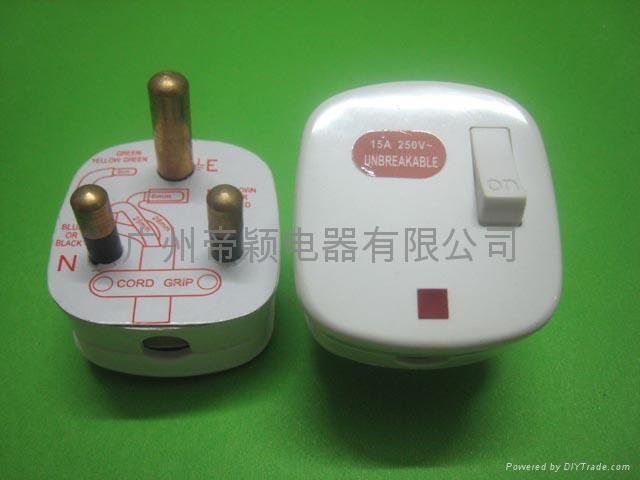 Large South Africa Plug with Lamp Switch   (DY-6315)