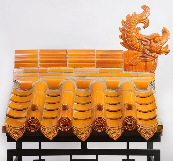 Yellow Chinese glazed roof tiles for temple 2